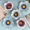 Axyaa Blue Flower Ceramic Coffee Cup and Saucer Set - Exquisite Breakfast Mug and Bowl
