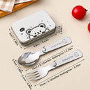 Axyaa Stainless Steel Foldable Dinnerware Set - 3Pcs Portable Picnic Tableware