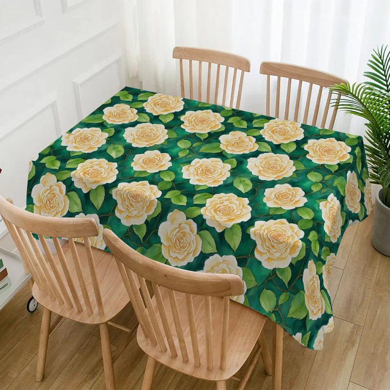 Axyaa Floral Waterproof Tablecloth for Home Decor