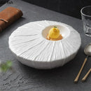 Axyaa Relief Texture Ceramic Plate Creative Insulation Sushi Dessert Serving Plate