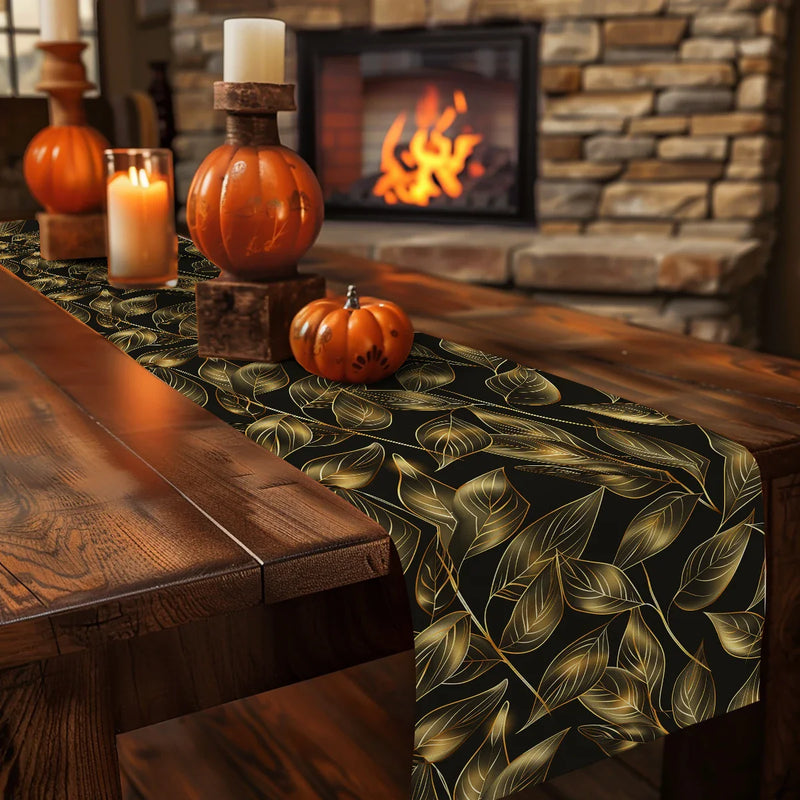 Axyaa Branches Leaves Table Runner for Home Dining and Wedding Party Decor