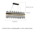 Axyaa Black/Gold Metal Crystal Chandelier LED Pendant Light Luxe Dimmable Fixture