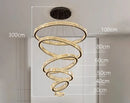 Axyaa Crystal Chandelier Stair Pendant Lamp Living Room Interior Lighting