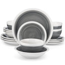 Axyaa Stoneware Tableware Set - 16/32 Piece for 4/8 - 4 Color Options