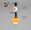 Axyaa Cream Glass Pendant Light with Adjustable Height Wood Wall Mount