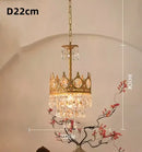 Axyaa Gold Crown Crystal Chandelier: Elegant Luxury Ceiling Light for Home