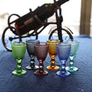 Axyaa 6-Piece 50ml Vintage Embossed Goblet Shot Glass Set