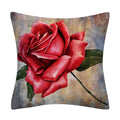 Retro Floral Linen Pillow Cover Abstract Art Decor for Living Room Sofa by Axyaa