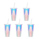 Axyaa 710ml Holographic Straw Party Cup - Single Layer Food Grade Plastic Cup