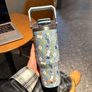 Axyaa Stainless Steel Thermos Bottle with Straw, 20&30oz Capacity