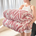 Axyaa Geometric Jacquard Fleece Blanket | Autumn Winter Plush Throw for Sofa