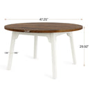Axyaa 47-Inch Round Farmhouse Dining Table for 4-6 People