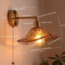 Axyaa Glass Copper LED Wall Lights for Home Decoration Restaurant Living Room