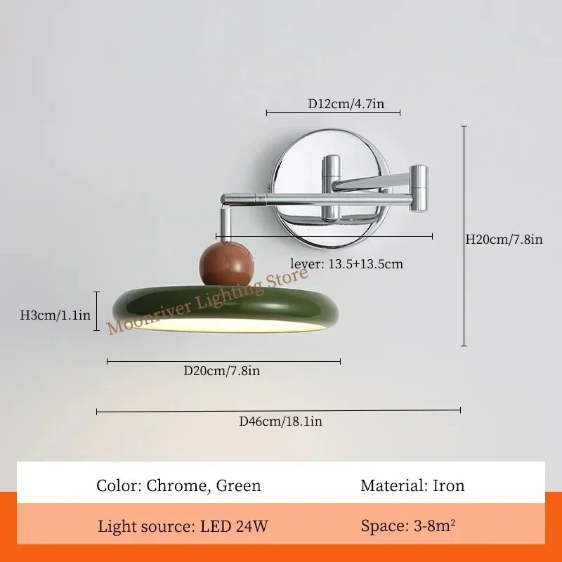 Axyaa Rocker Arm LED Wall Lamp for Living Room Bedroom Study Decor