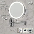 Axyaa LED Trifold Makeup Mirror with USB Charging, Magnifying & Tricolor Dimming