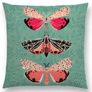 Axyaa Bird-Floral Teacup & Lepidoptera Cushion Cover for Decor & Sofa