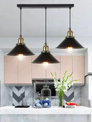 Axyaa Black Iron Small Umbrella Chandelier Set for Modern Industrial Retro Style