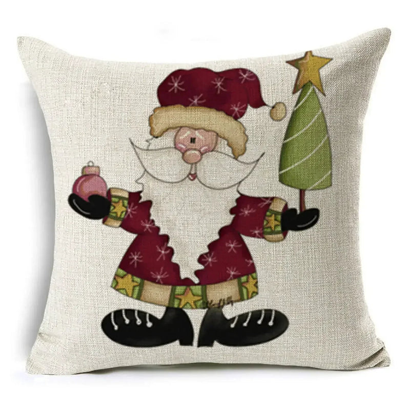 Christmas Santa Claus Pillowcase: Axyaa Linen Decoration for Car Sofa 45cm * 45cm