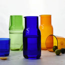 Axyaa 550ml Bedside Water Carafe and Glass Set in Blue, Amber, Teal, Grey Glass