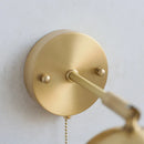 Modern Axyaa Bedside LED Wall Lamps, Swing Arm E27 Bulb, Gold Copper Finish