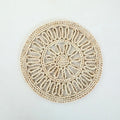 Rattan Straw Wall Hanging Decor by Axyaa - Handmade Round Frame Ornament & Table Mat