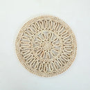 Rattan Straw Wall Hanging Decor by Axyaa - Handmade Round Frame Ornament & Table Mat