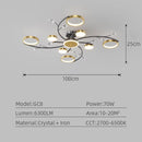 Axyaa LED Smart Remote Control Round Chandelier for Living Room Kitchen Interior Lighting