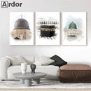 Axyaa Islamic Canvas Art Print Mecca Kaaba Bohemia Decor