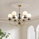Axyaa Glass Ball Metal Arm Chandelier for Elegant Spaces