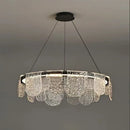 Axyaa Glass Chandelier: Modern Italian Style, Postmodern Design for Bedroom, Living Room, Dining Room