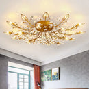 Axyaa Modern Crystal Ceiling Chandelier LED Fixture for Living Room Bedroom Lighting