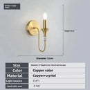 Axyaa Dual Head Crystal Brass Wall Lamp LED E14 Retro Bedroom Aisle Light
