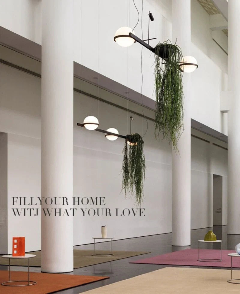 Axyaa Nordic Sky Garden Led Pendant Chandelier, DIY Flower Pot Hanging Light for Home Decor
