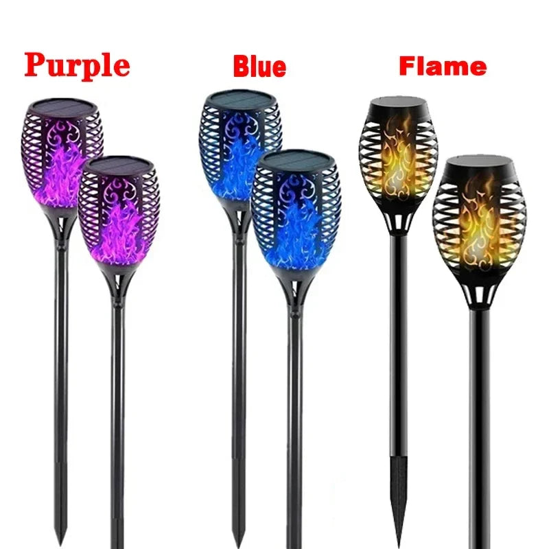 Solar Flame Torch Lights by Axyaa: Waterproof Flickering Outdoor Garden Decor