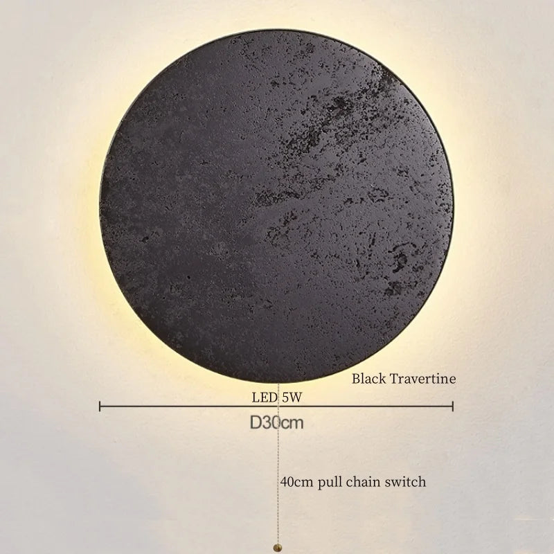 Axyaa LED Wall Lamps Black Travertine Nordic Minimalism Bathroom Mirror Lights