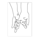Axyaa Cat Print Hand in Hand Wall Art Canvas Painting Black White Poster Home Decor