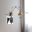 Axyaa Copper LED Wall Lamp with Pull Chain Switch for Bedroom and Bathroom