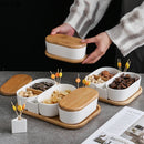 Axya Ceramic Fruit Plate Snack Tray Compartment Storage Box