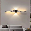 Axyaa Modern LED Wall Lamps - Black White, Long Strip Design for Living Room and TV Wall