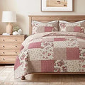 Axyaa Country Roses Patchwork Quilt Set - Queen Size with 2 Shams