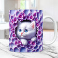Axyaa 3D Cat Coffee Ceramic Mug Kitten Love Tea Cup Christmas Gift Mug