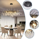 Axyaa Raindrop Crystal Chandelier: Modern Black/Gold/Silver Pendant Light for Living Room & Dining Room