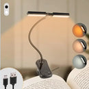 Axyaa Clip-On Book Light: 3 Colors, 8 Brightness, USB Rechargeable, Portable LED Reading Lamp
