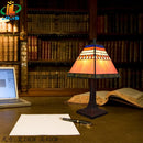 Axyaa Scandinavian Tiffany Style Stained Glass Table Lamp for Desk and Bedside