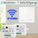 Axyaa Wireless RF 433Mhz Wall Switch 1/2/3 Gang LED Panel Remote Control 10A 100-240V