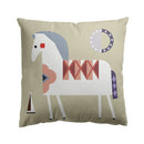 Axyaa European Beige Flag Pillow Cover - 45x45, British Style, Mediterranean Influence