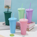 Axyaa 710ml Macaron Plastic Straw Cup - Large Capacity, Reusable, Ideal for Parties & Coffee