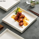 Axya Textured Ceramic Square Plate for Molecular Cooking and Specialty Tableware