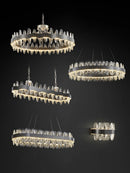 Axyaa LED Crystal Chandelier: Luxury Modern Living Room Pendant Lamp