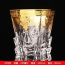 Axya Palace Crystal Glass Beer Mug with Gold Line - Large Juice Whiskey Wine Cup